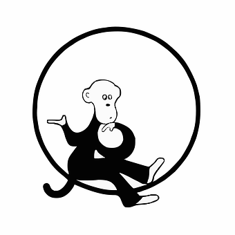 Monkey_ In_ Circle_ Vector_ Art PNG