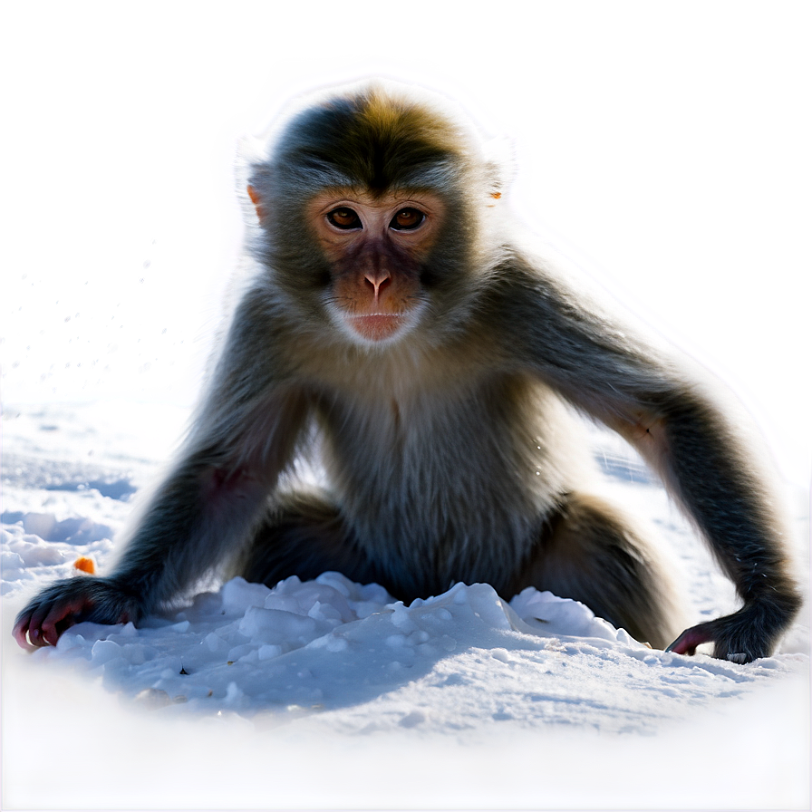 Monkey In Snow Png 05042024 PNG