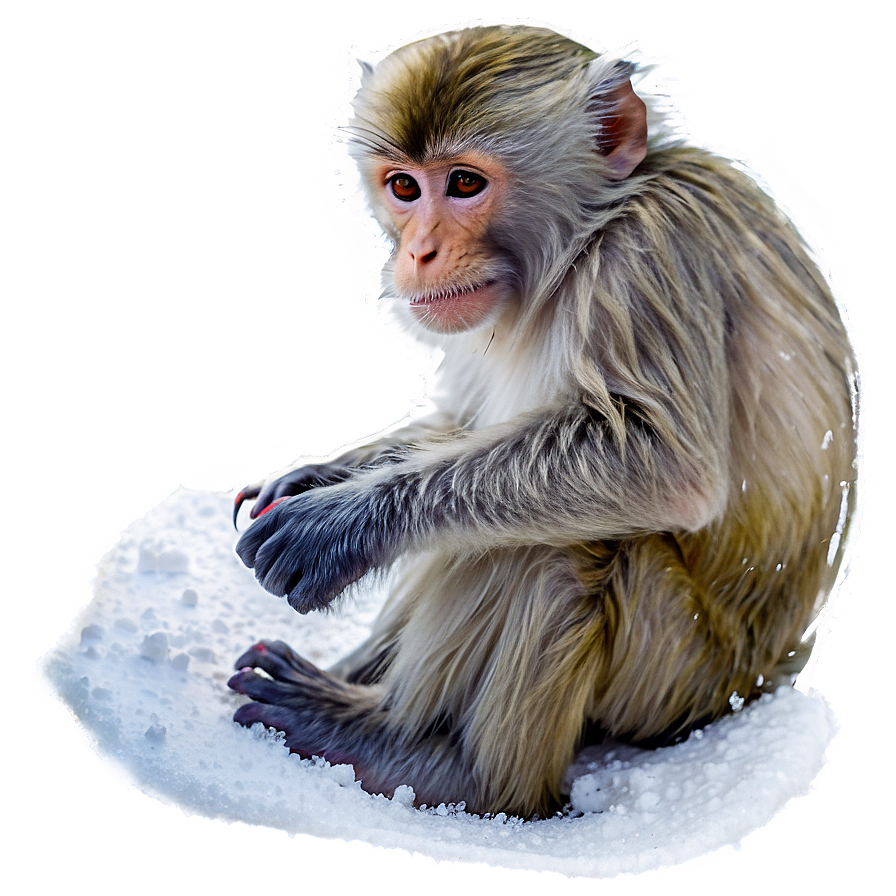 Monkey In Snow Png 05042024 PNG