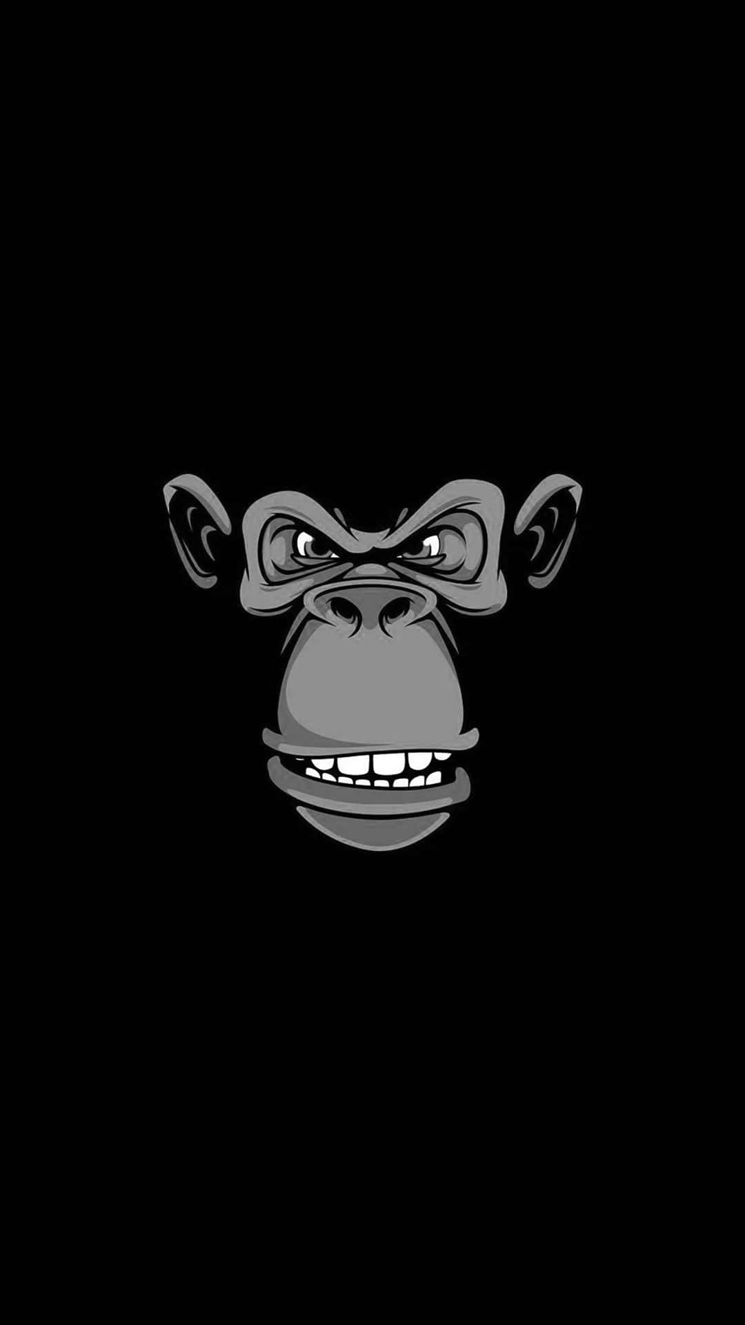 A Black Background With A Gorilla Face On It Wallpaper
