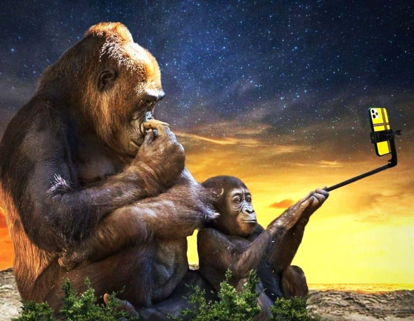 Monkey Selfie Meme Wallpaper