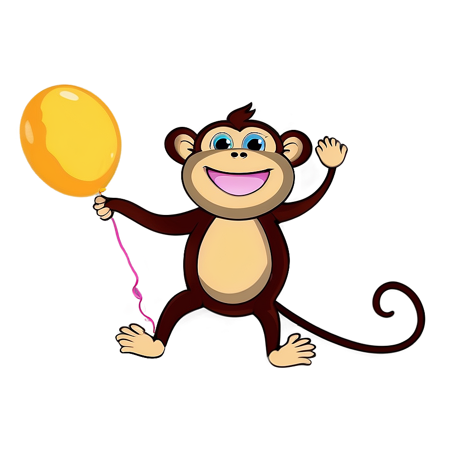 Monkey With Balloon Png 05042024 PNG