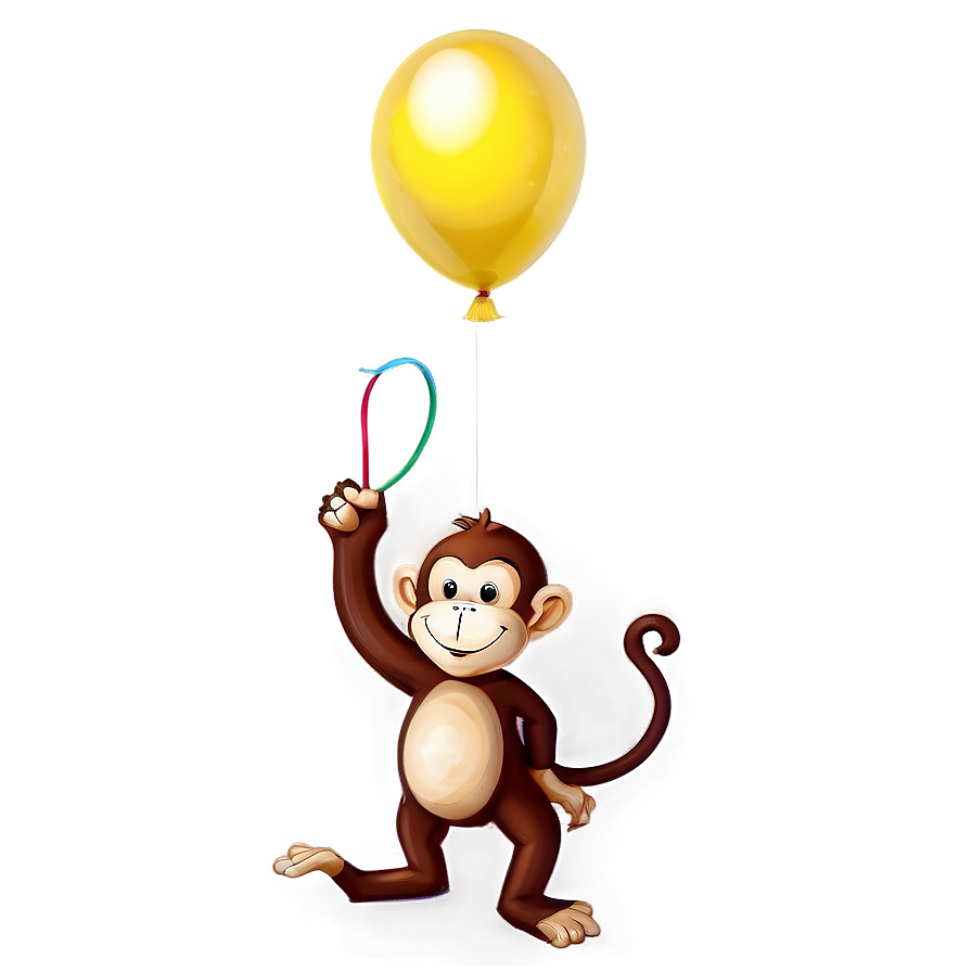 Monkey With Balloon Png Twp18 PNG