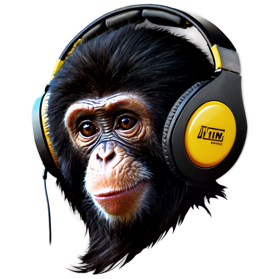 Monkey With Headphones Png 61 PNG