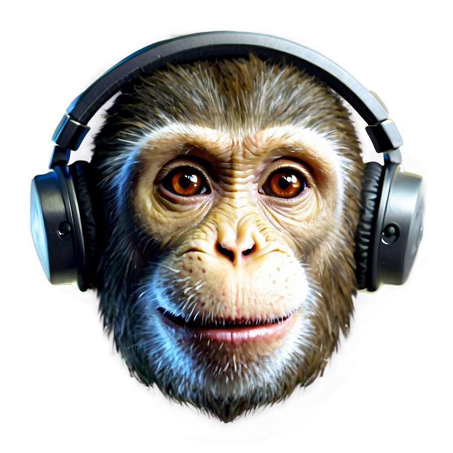 Monkey With Headphones Png 92 PNG