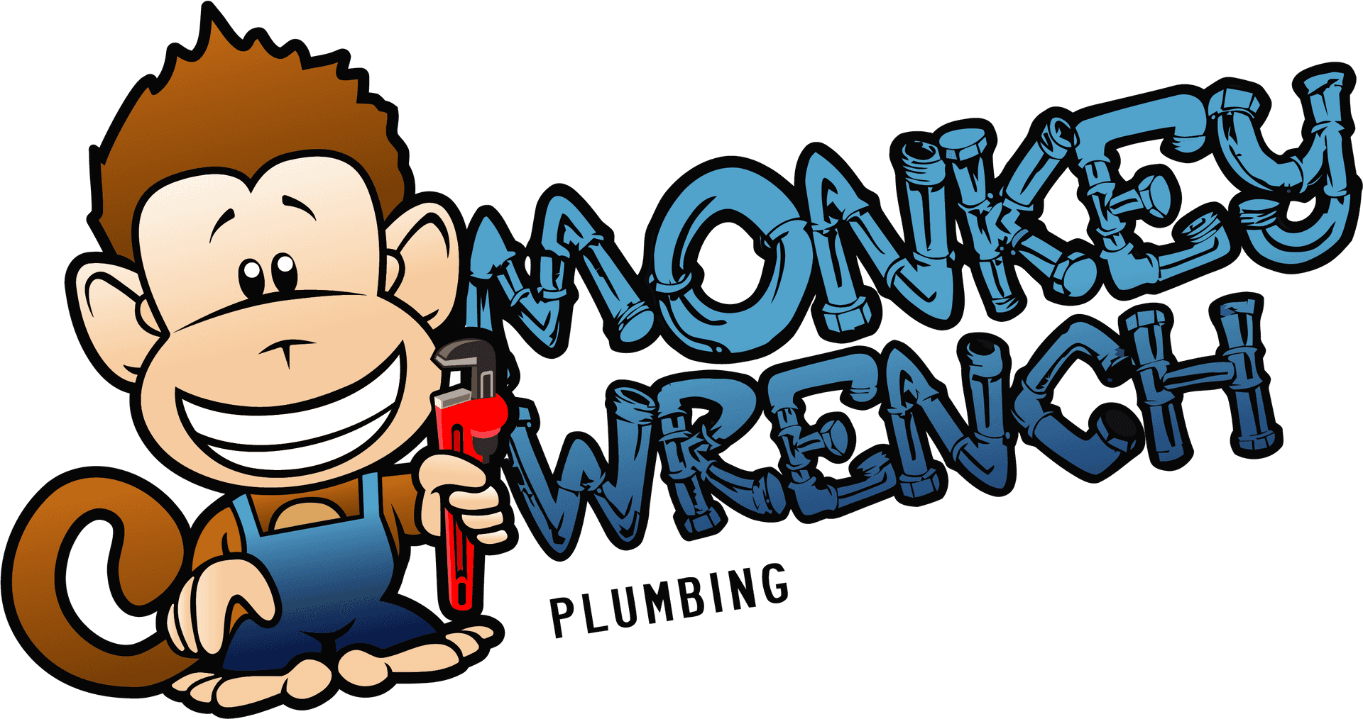 Monkey Wrench Plumbing Logo PNG