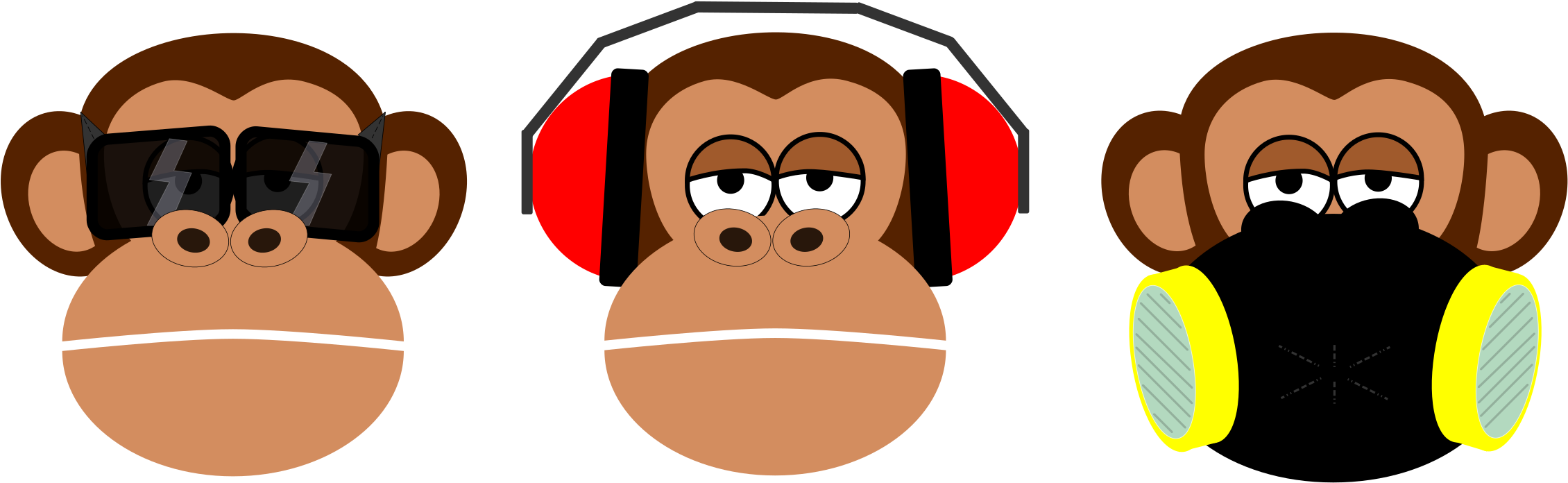 Monkey_ Emoji_ Variations_with_ Accessories PNG