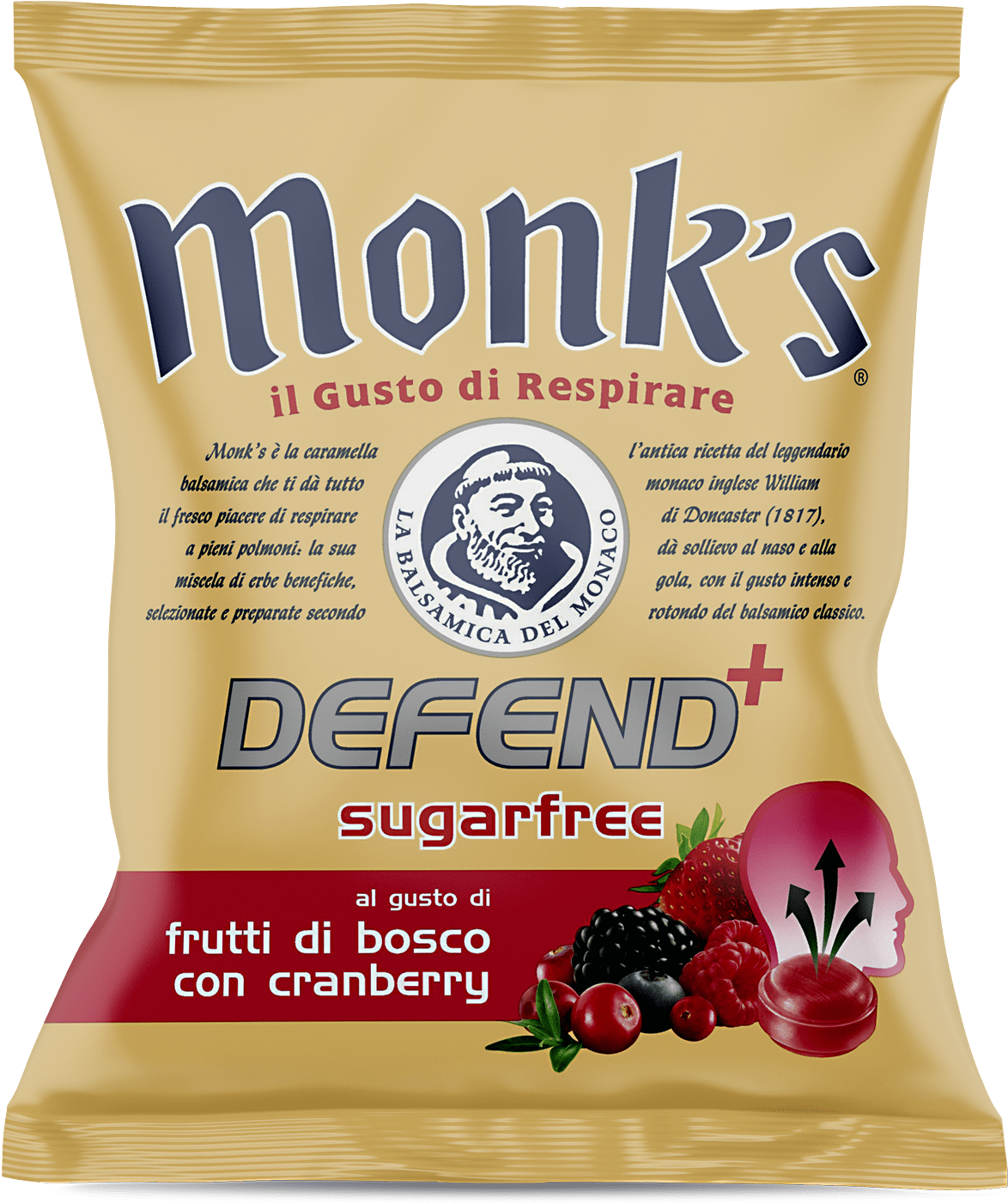 Monks Defend Sugarfree Cranberry Candy Package PNG