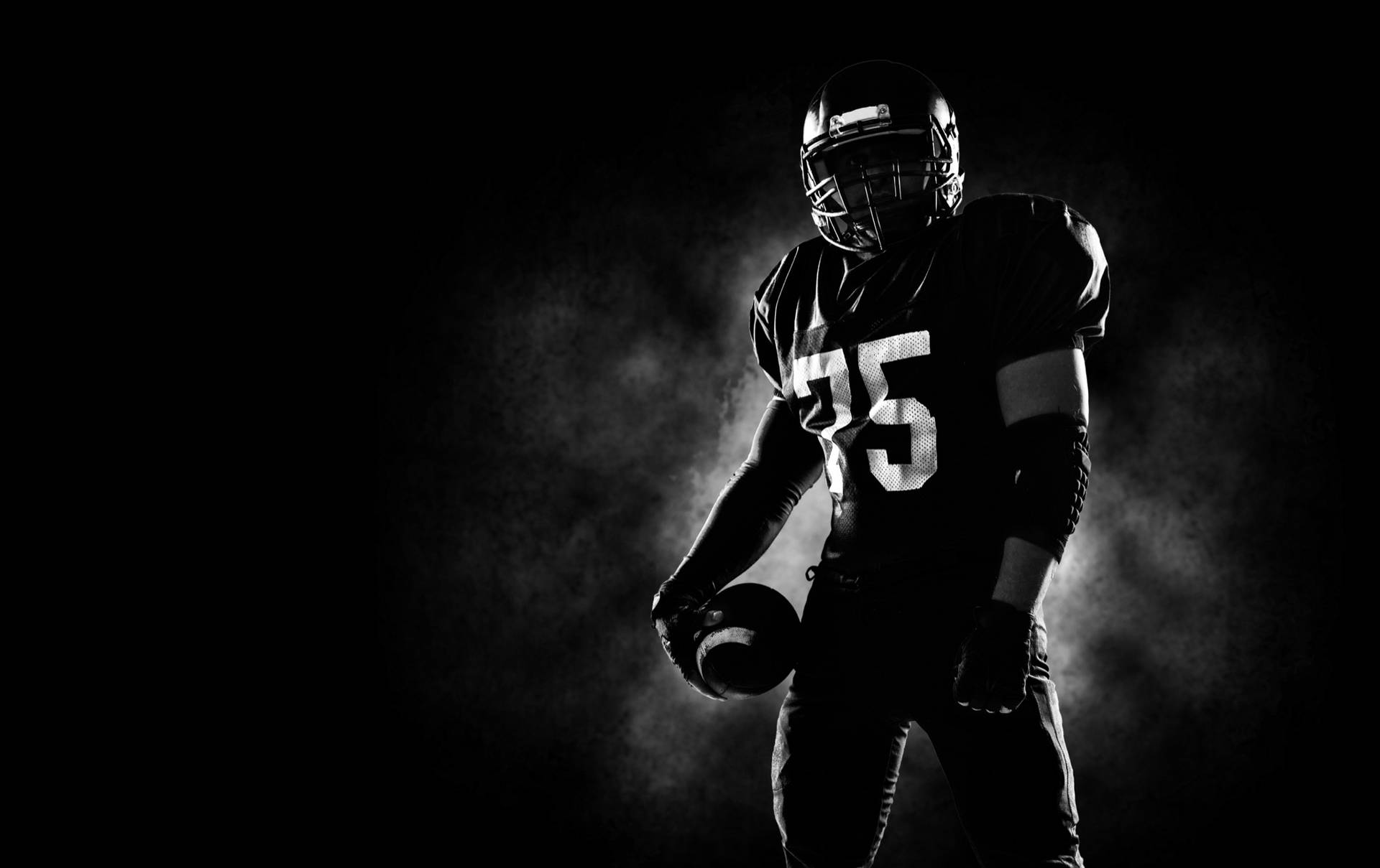 Monochromatic College Football Player Picture