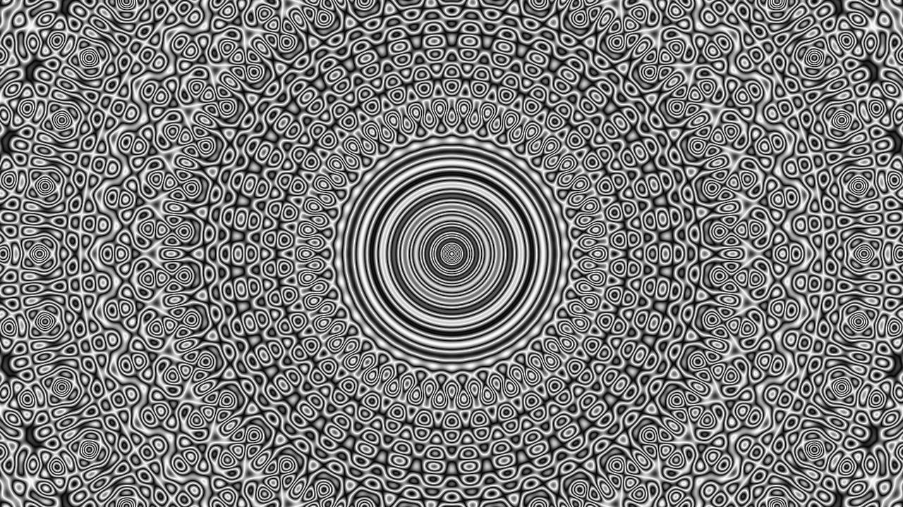 Monochromatic Math Fractal Geometry Wallpaper