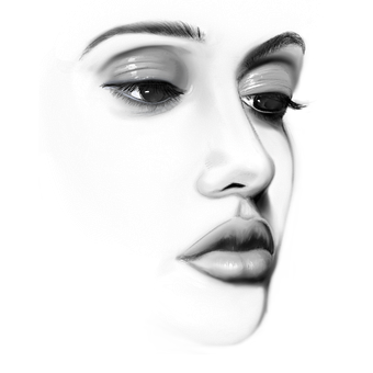 Monochromatic Mystery Portrait PNG