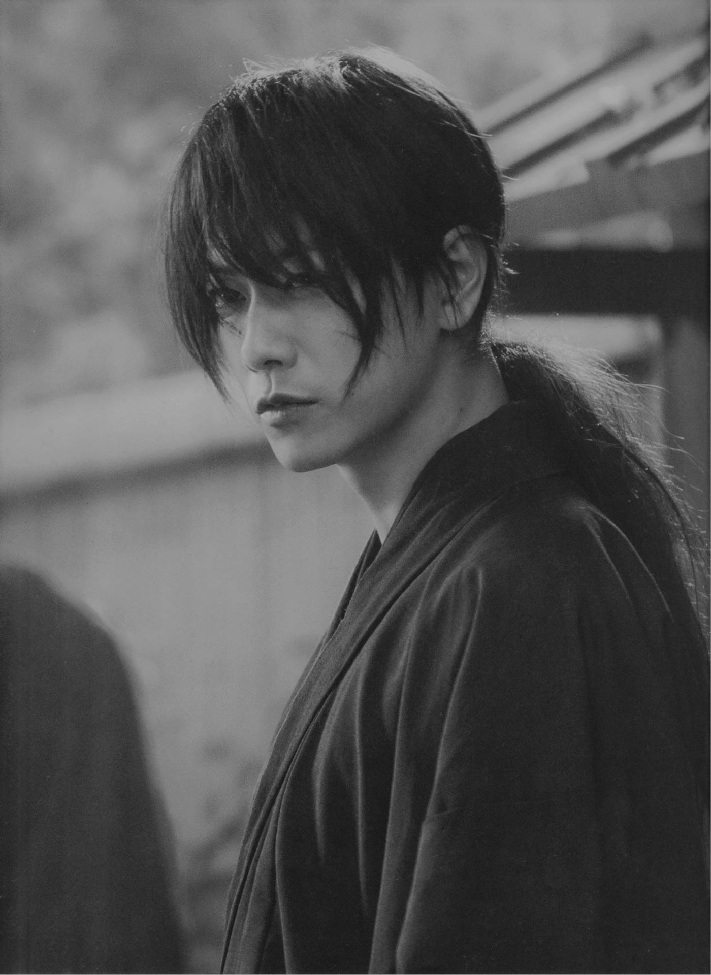 Retratomonocromático De Rurouni Kenshin Papel de Parede