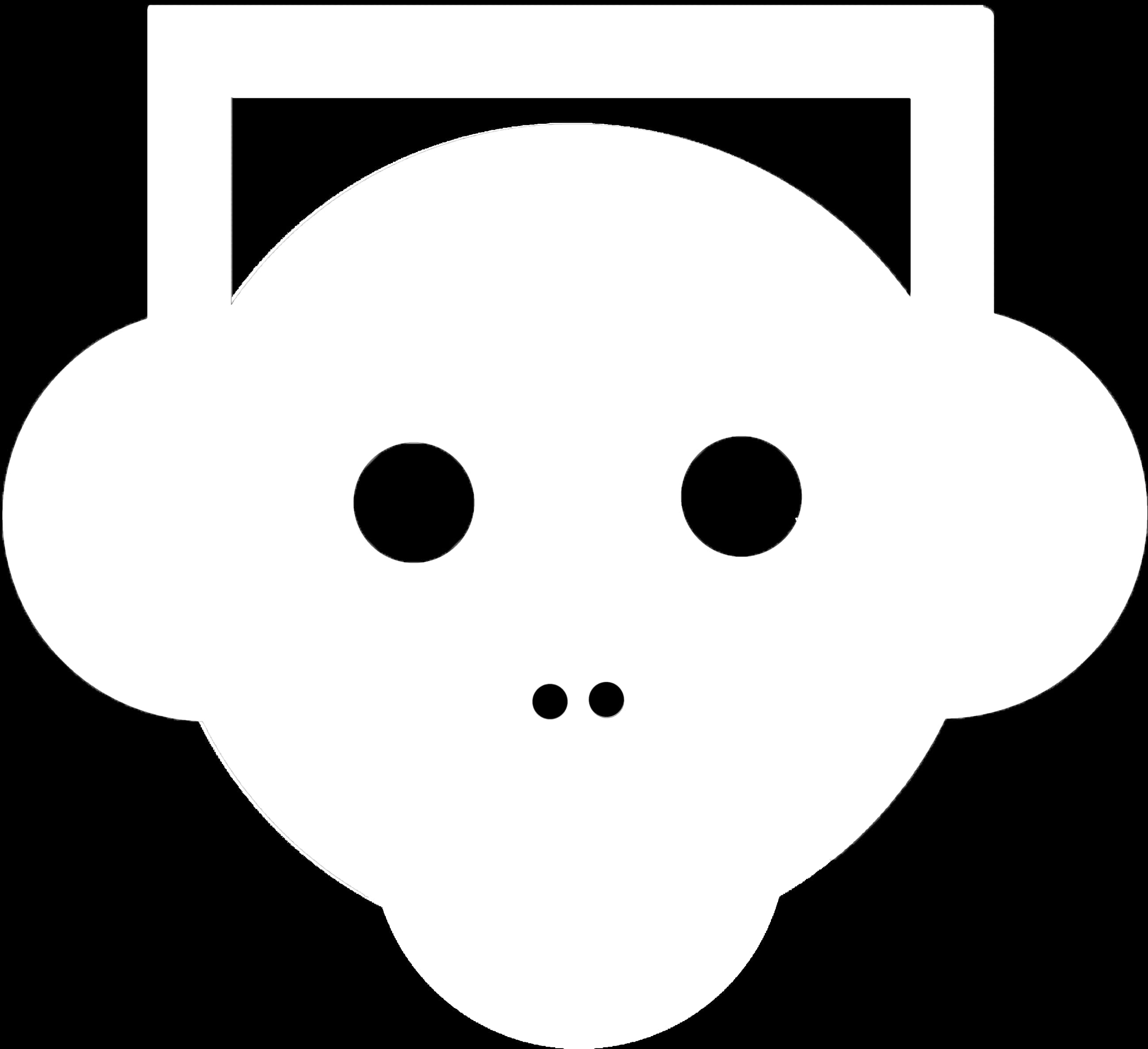 Monochrome Abstract Face Graphic PNG