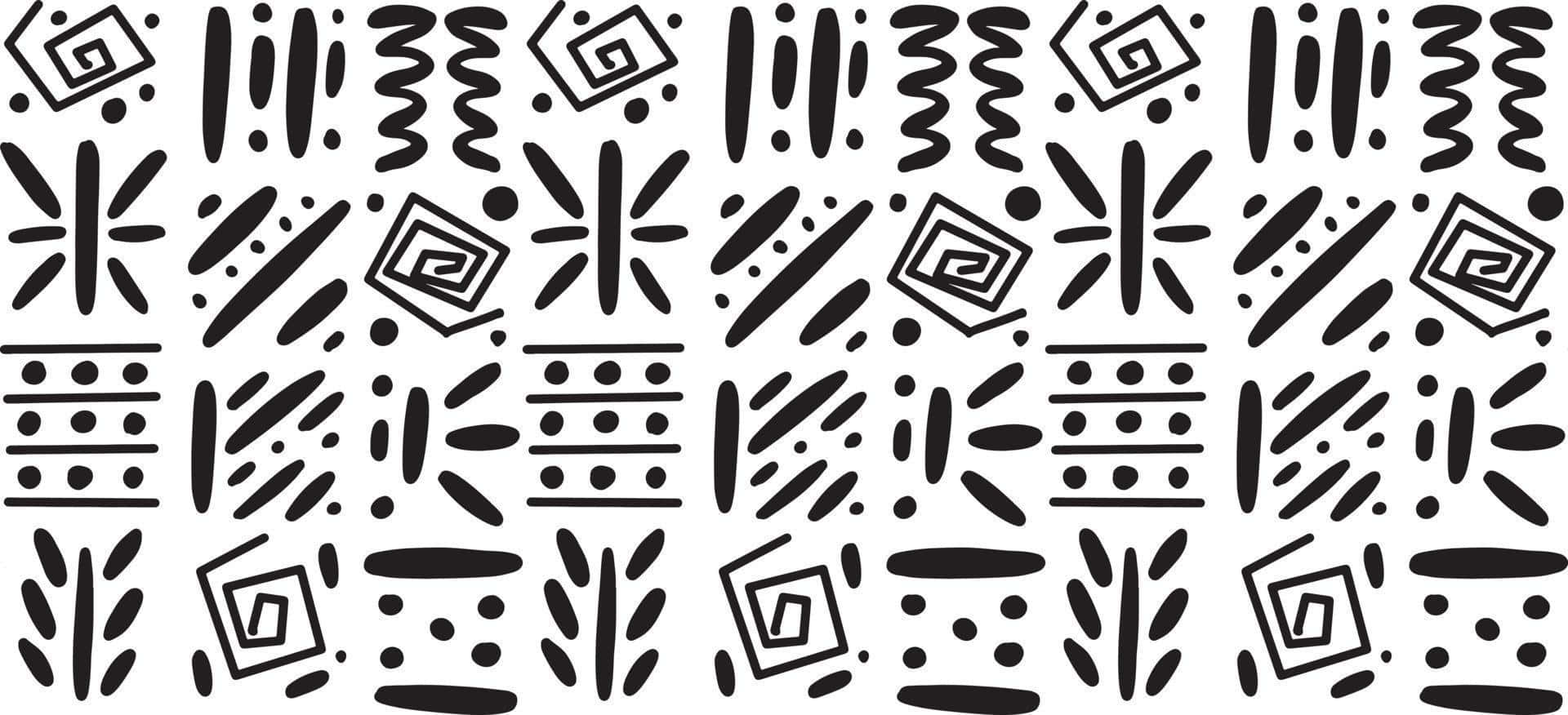 Monochrome African Pattern Wallpaper