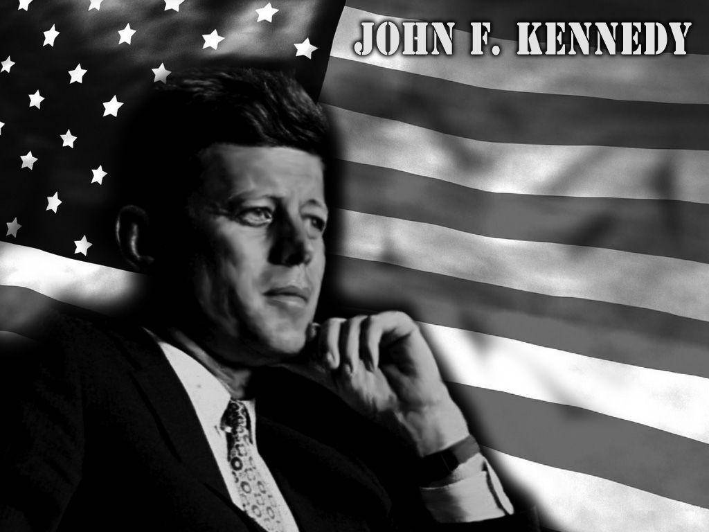 Monochrome American Flag John F. Kennedy