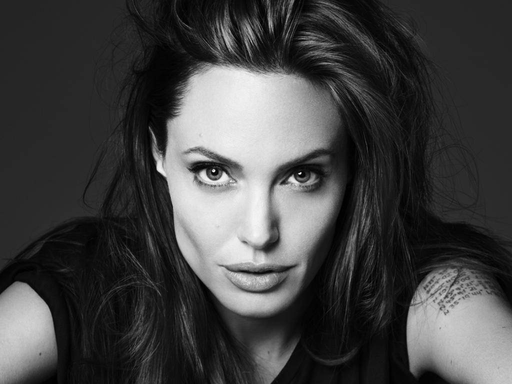 Monochrome Angelina Jolie Wallpaper