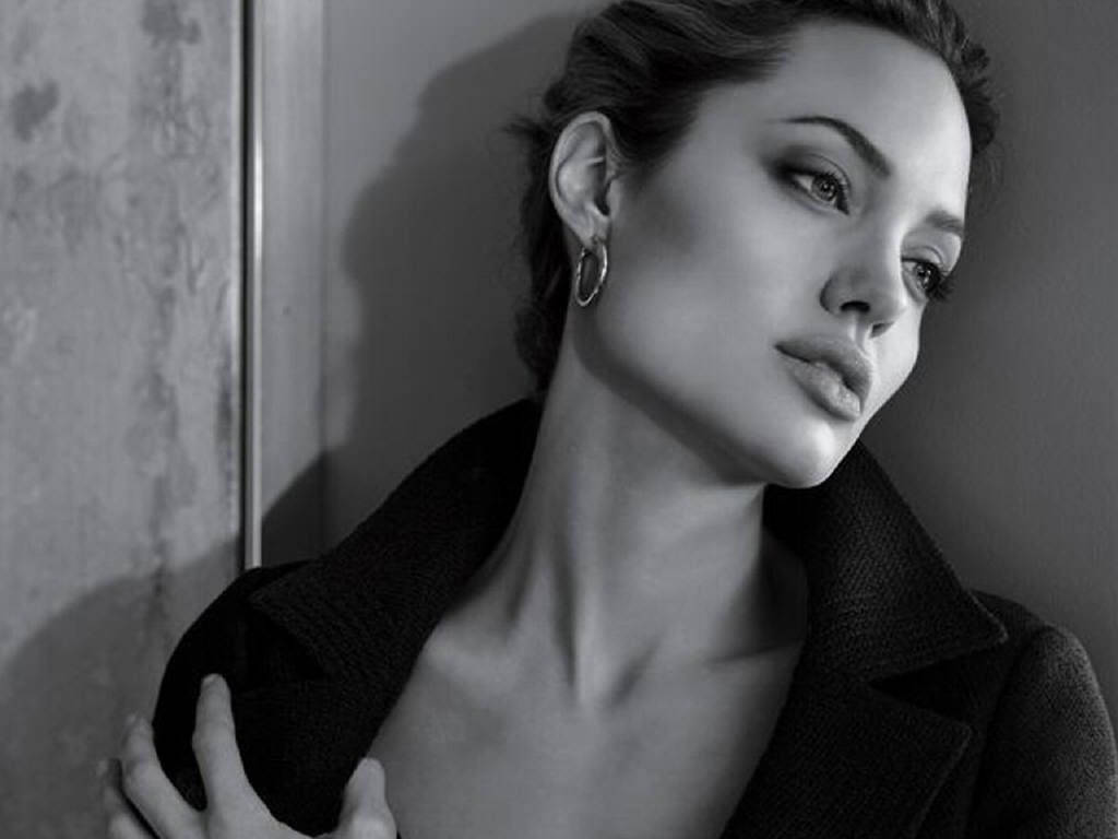 Monochrome Angelina Jolie On Wall