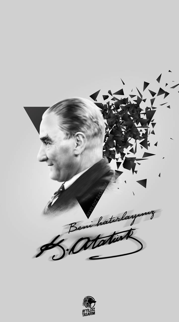 Monochrome Ataturk Collage Wallpaper