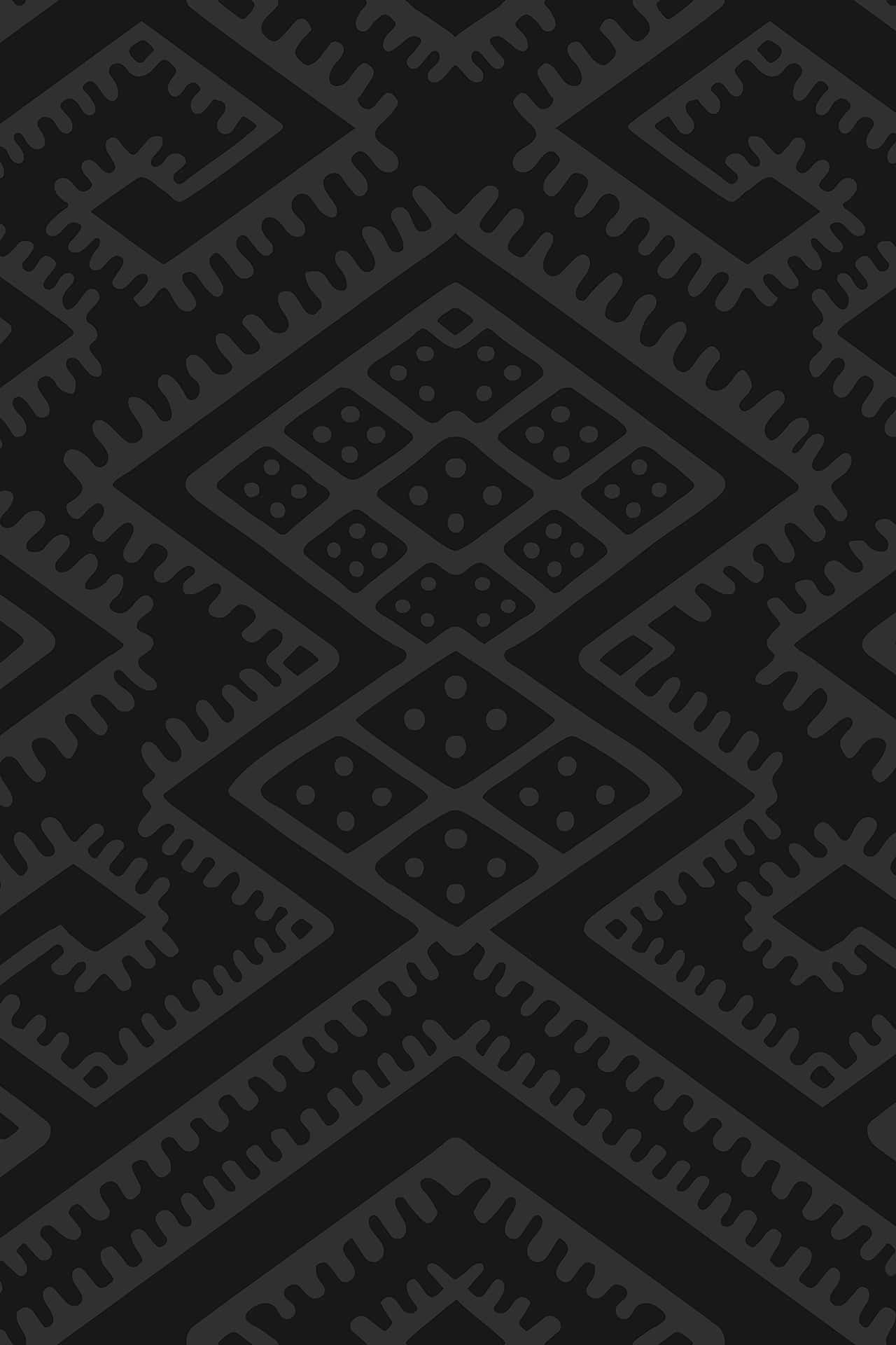 Monochrome Aztec Pattern Design Wallpaper