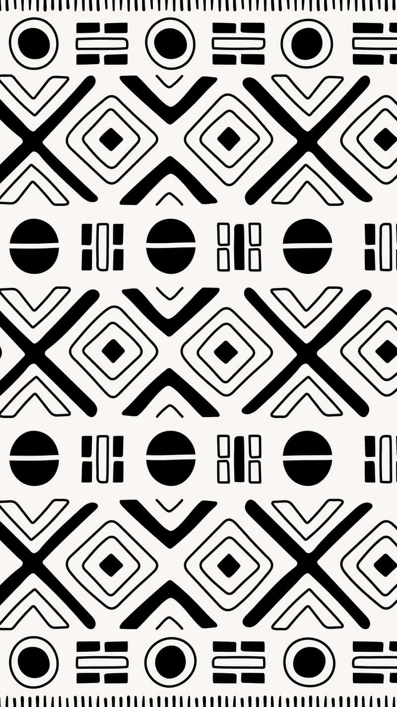 Monochrome Aztec Pattern Design Wallpaper