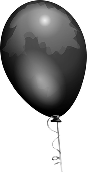 Monochrome Balloon Illustration PNG