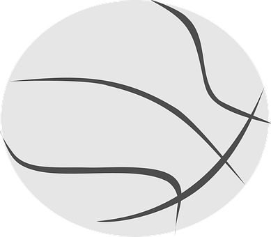 Monochrome Basketball Graphic PNG