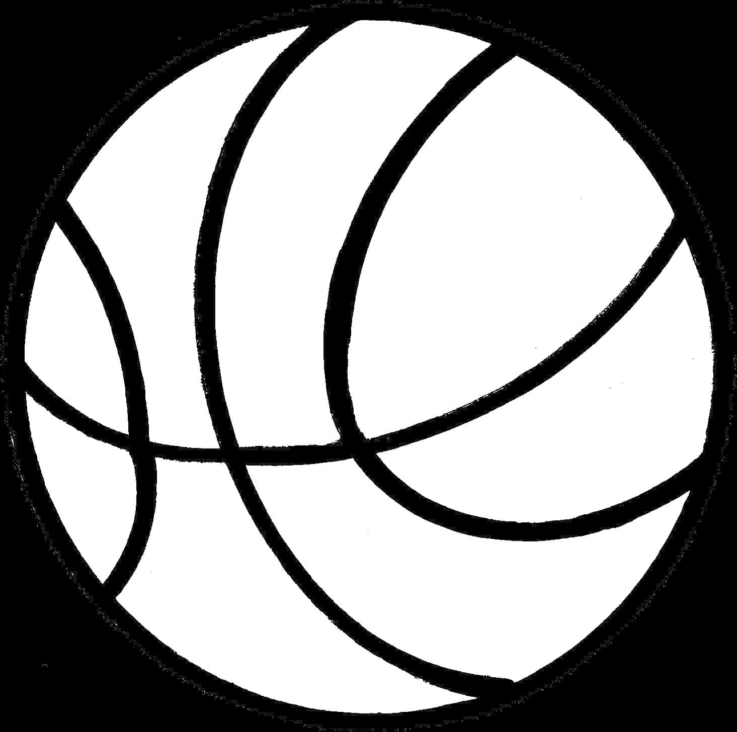 Monochrome Basketball Graphic PNG