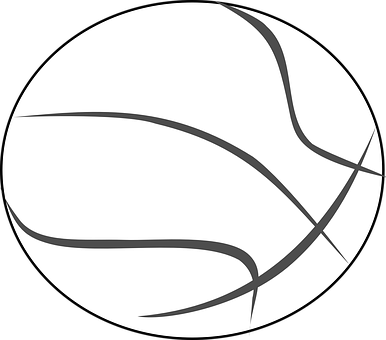 Monochrome Basketball Vector Illustration PNG