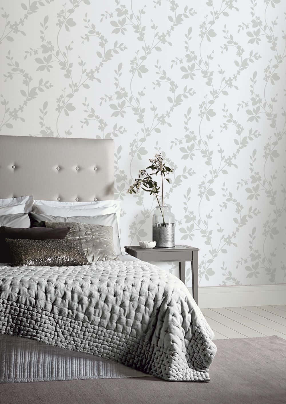 Monokrom sengelinned og sengetæpper Wallpaper