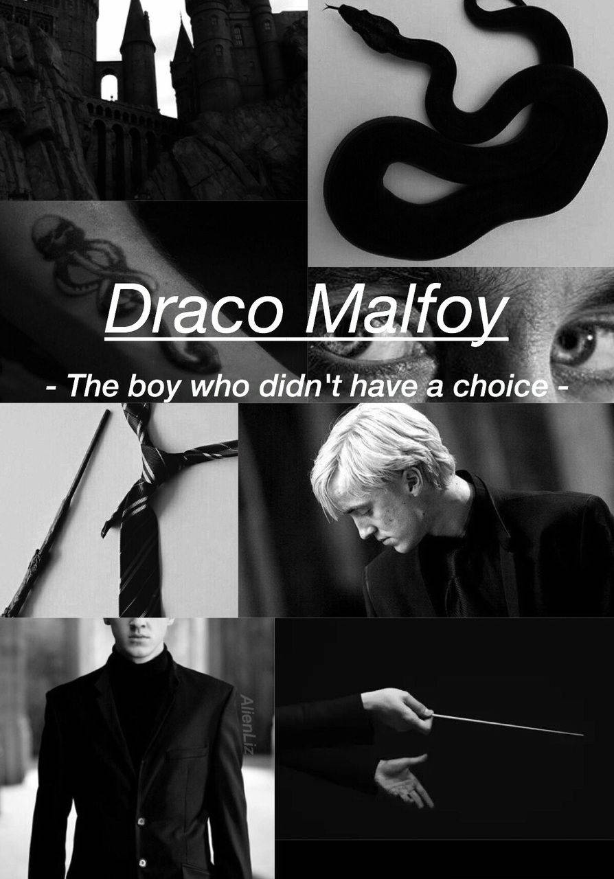 Monochrome Black Aesthetic Draco Malfoy Background
