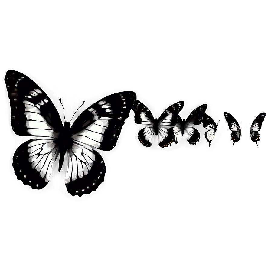 Monochrome Butterfly Graphic Png Jeo31 PNG