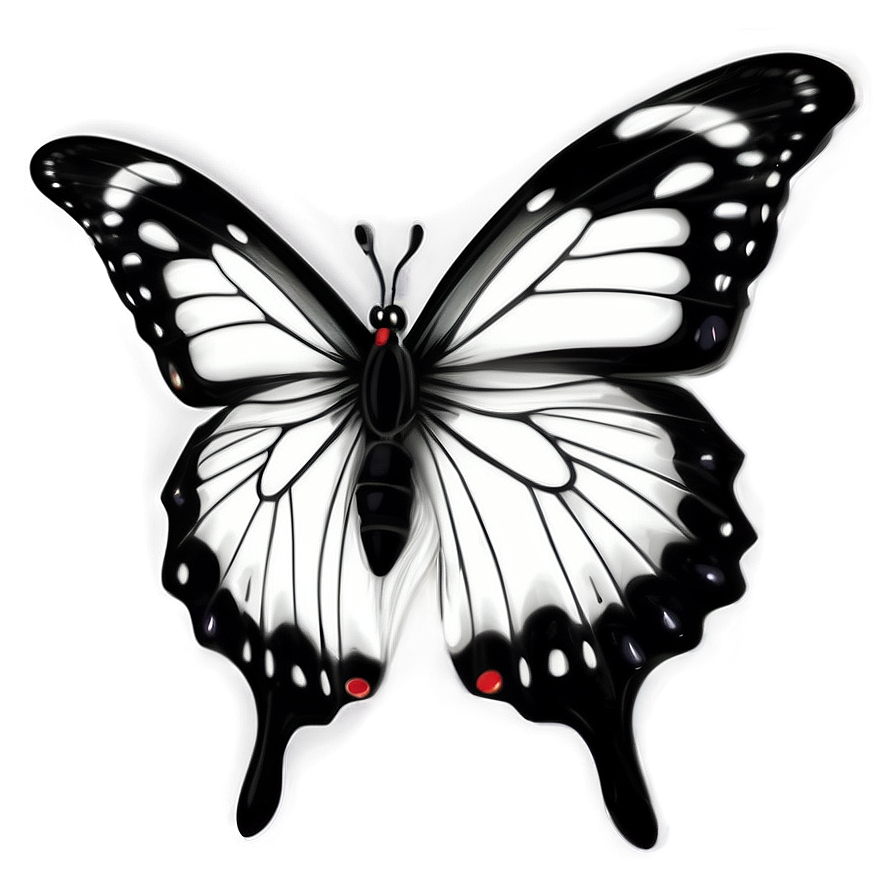 Monochrome Butterfly Graphic Png Qte84 PNG