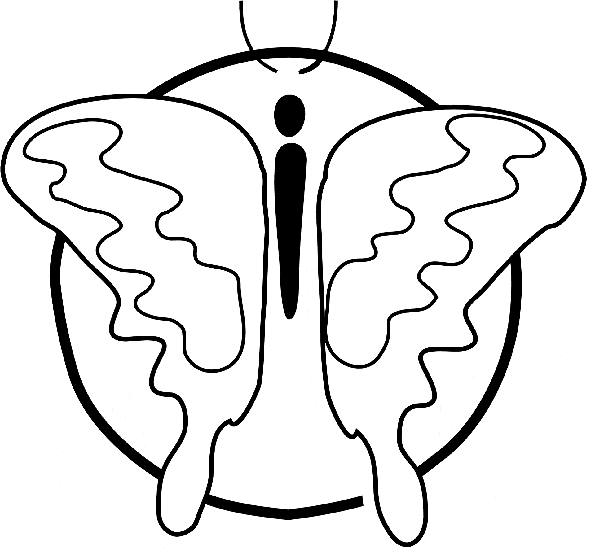 Monochrome Butterfly Illustration.png PNG
