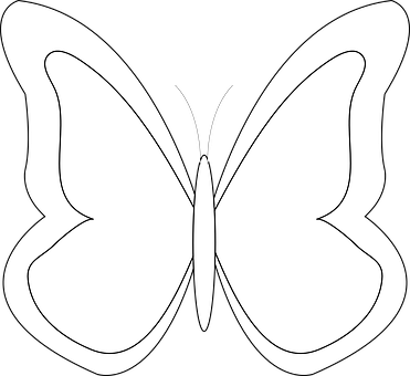 Monochrome Butterfly Silhouette PNG