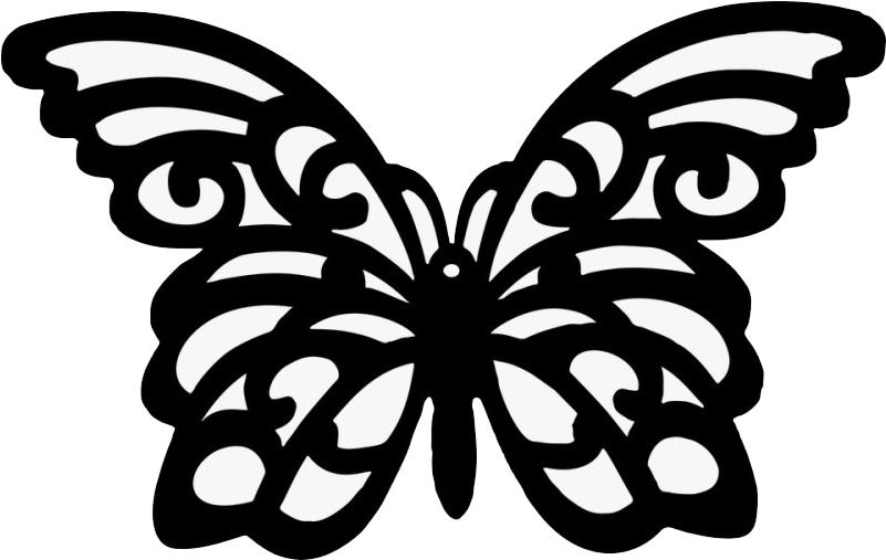 Monochrome Butterfly Vector Art PNG