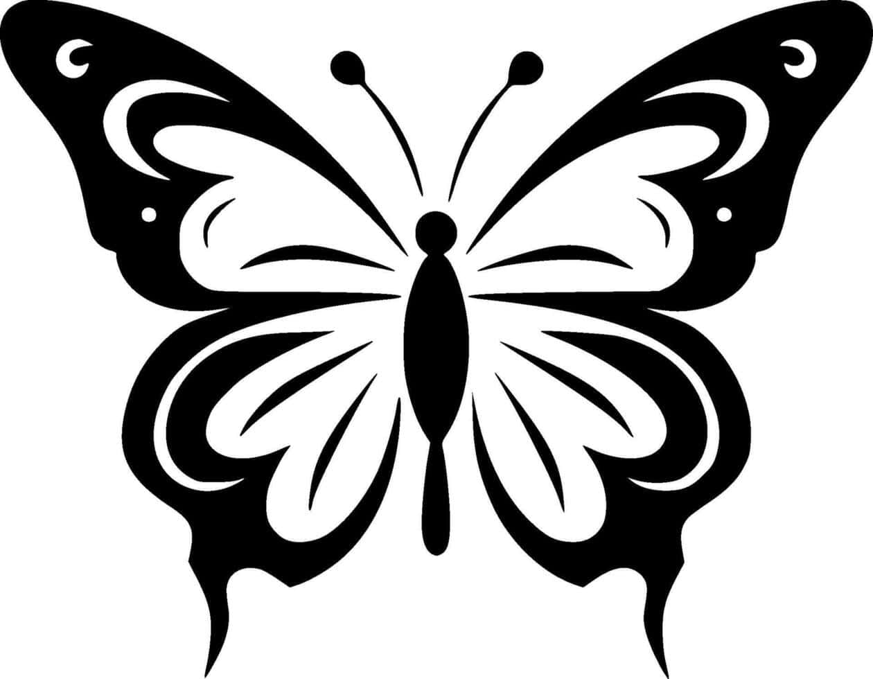 Monochrome_ Butterfly_ Vector_ Art Wallpaper