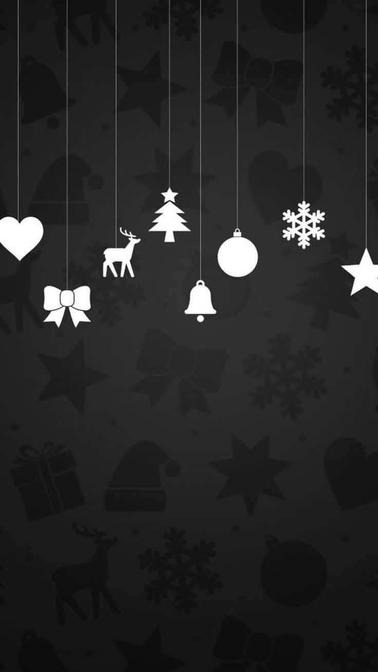 Monochrome_ Christmas_ Patterns Wallpaper