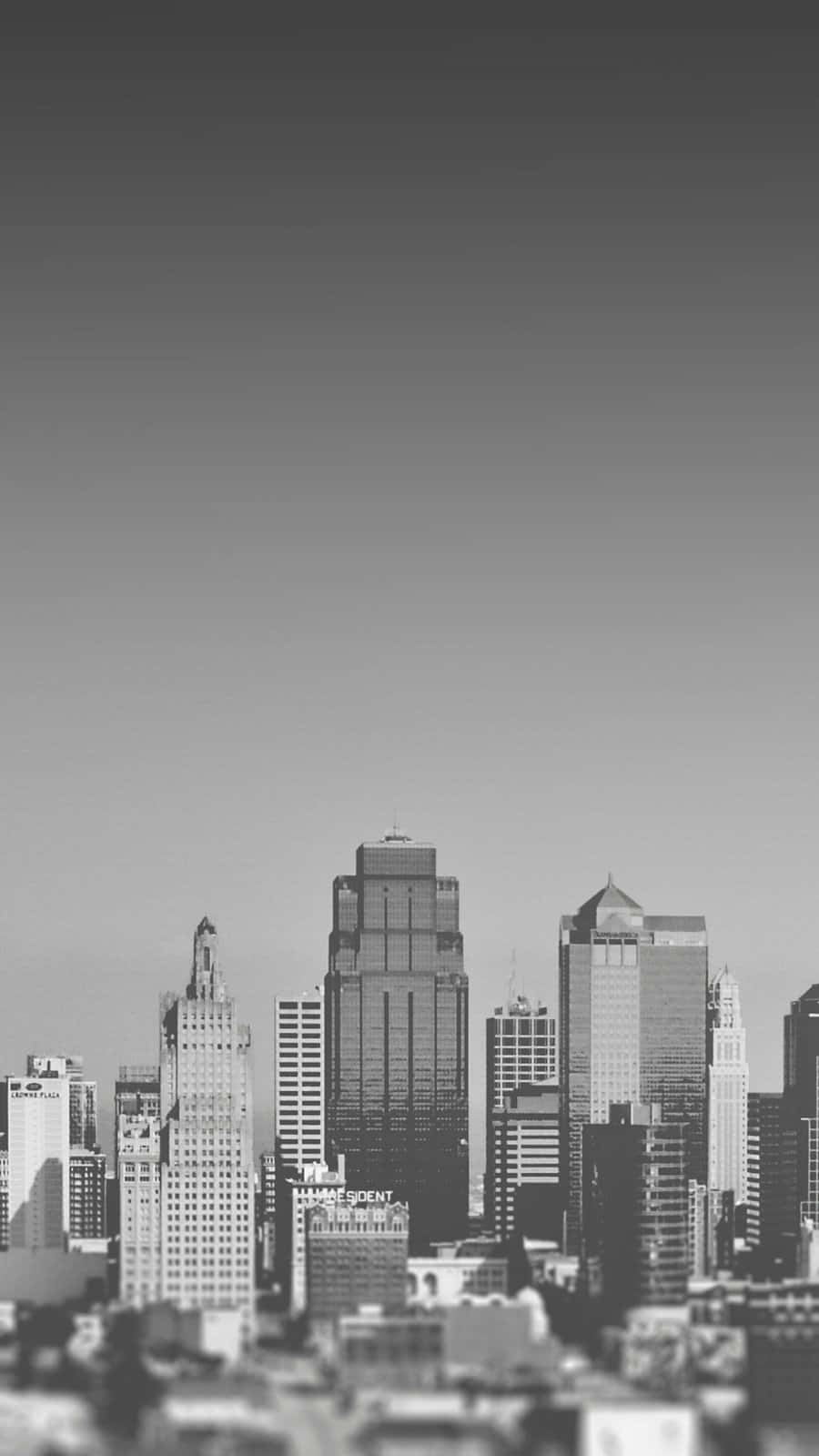 Monochrome Cityscape Skyline Wallpaper