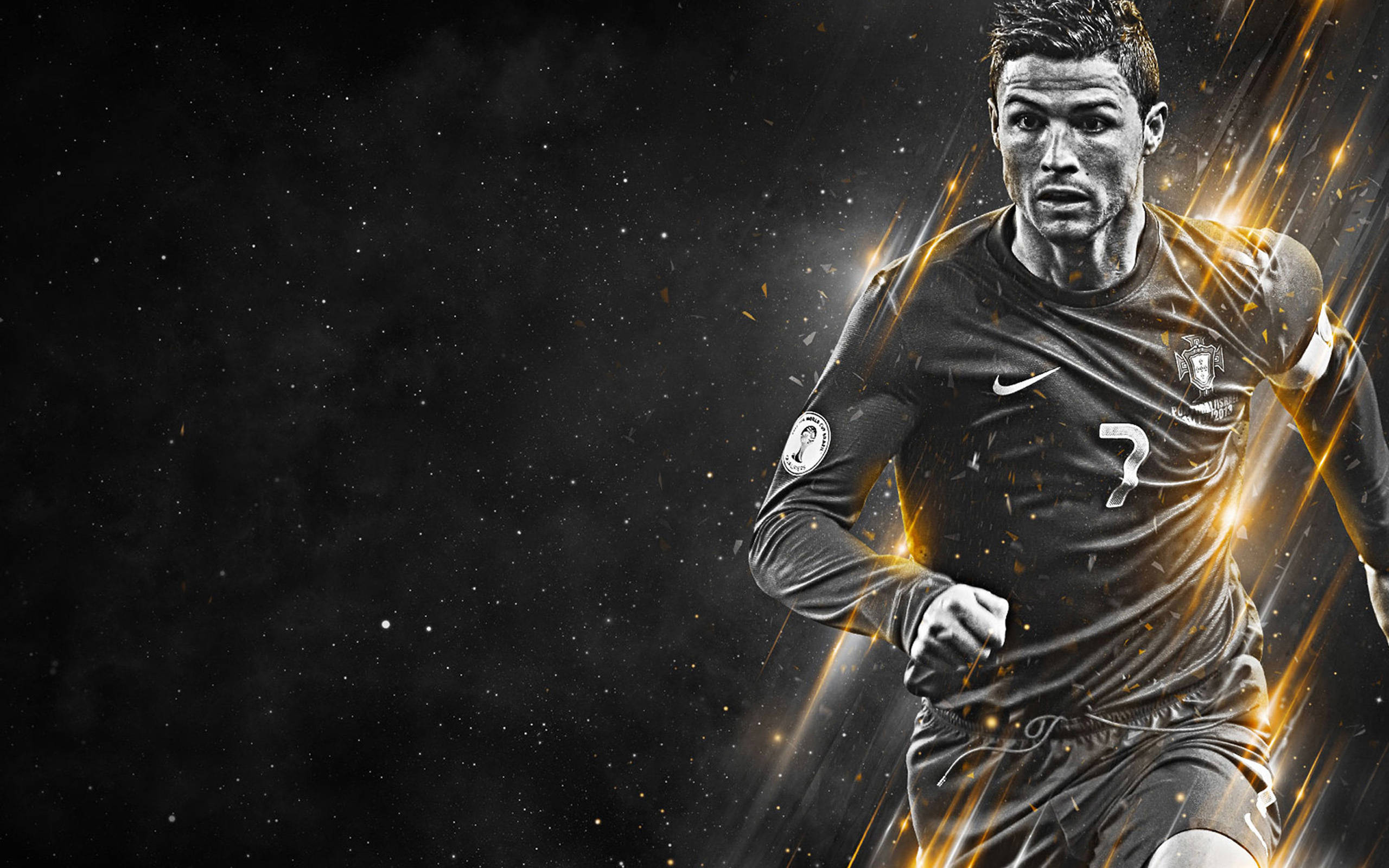 Monochrome Cristiano Ronaldo Cool Digital Artwork Wallpaper