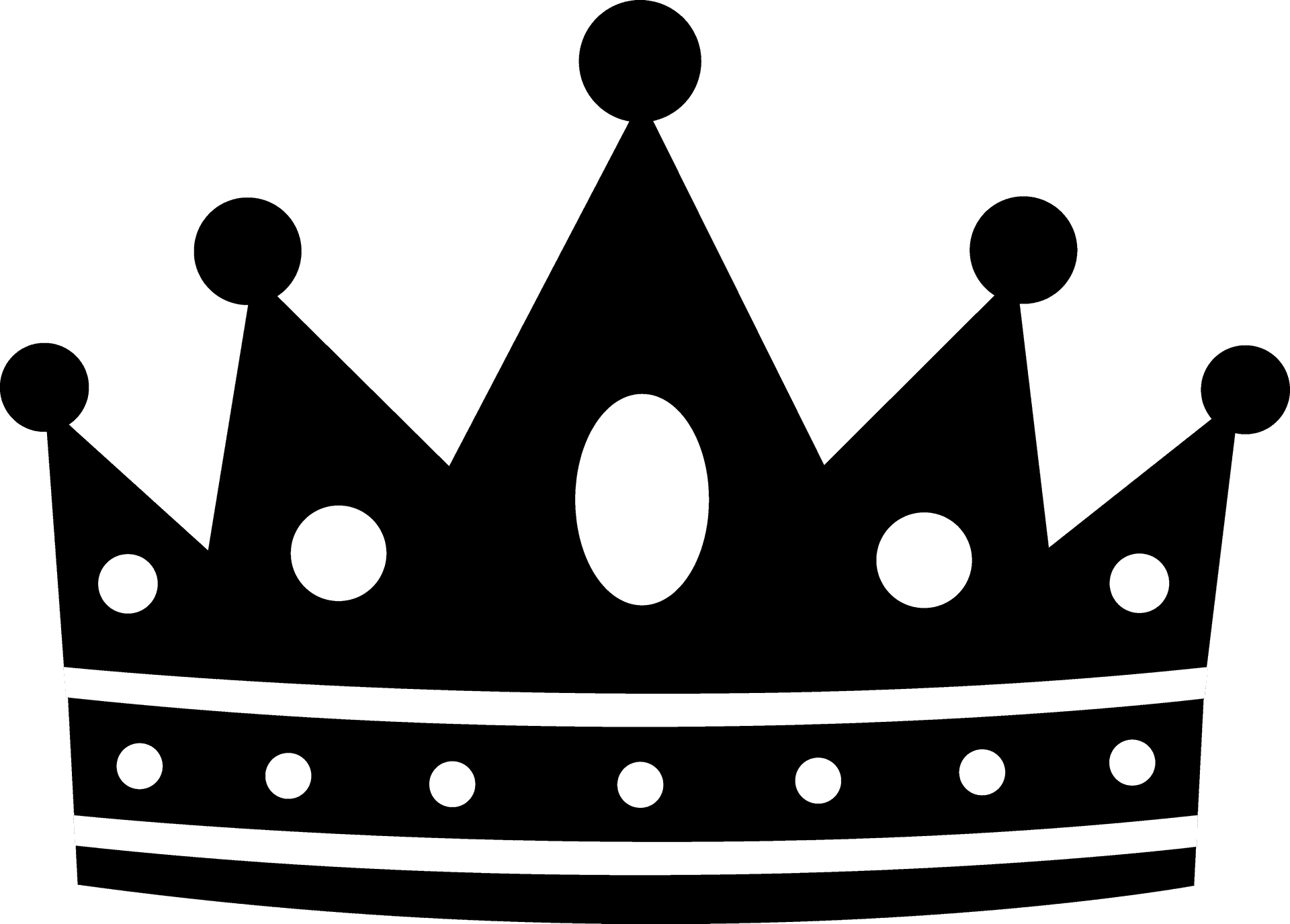 Monochrome Crown Graphic PNG