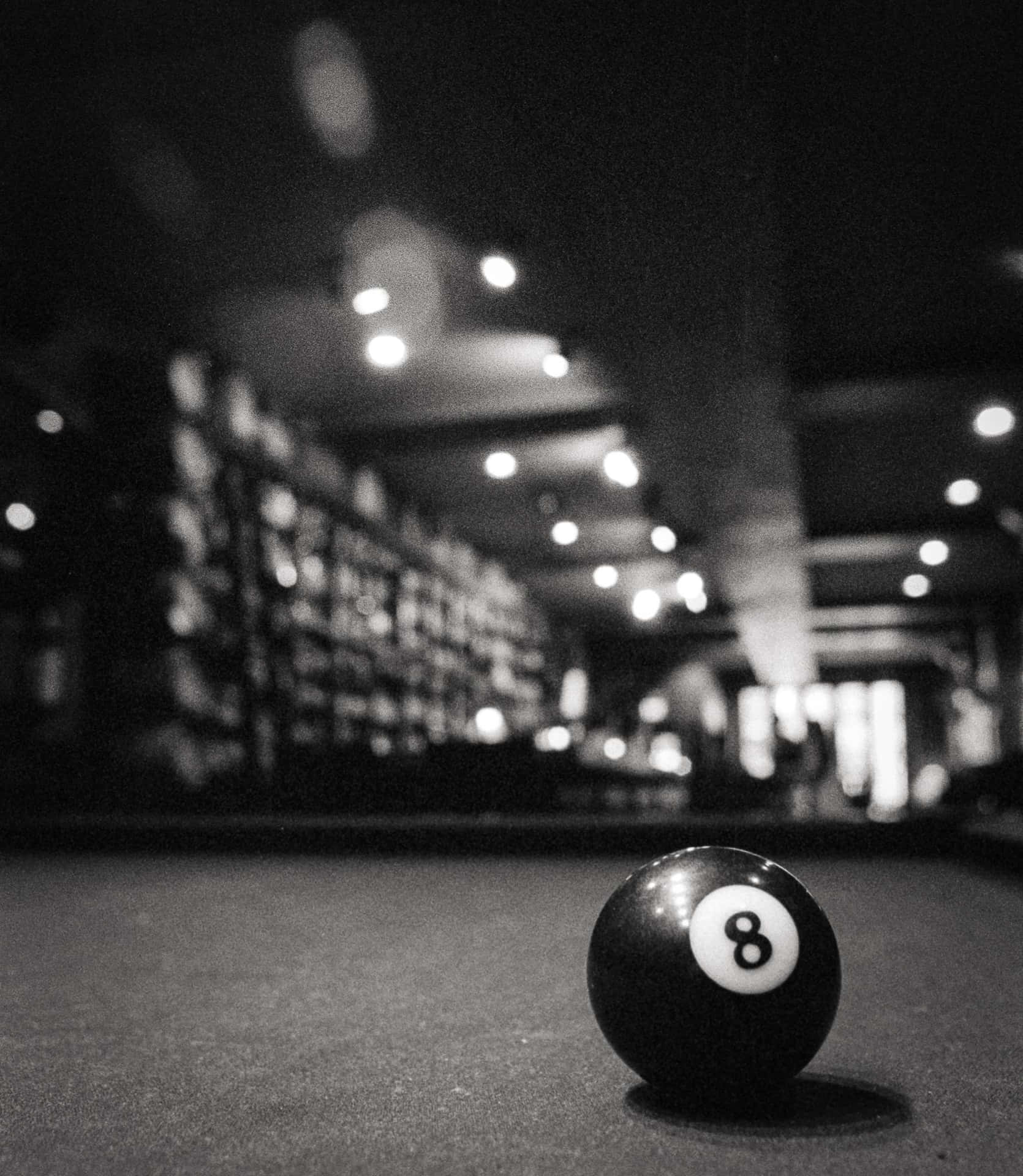 Monochrome Eight Ball Pool Table Wallpaper