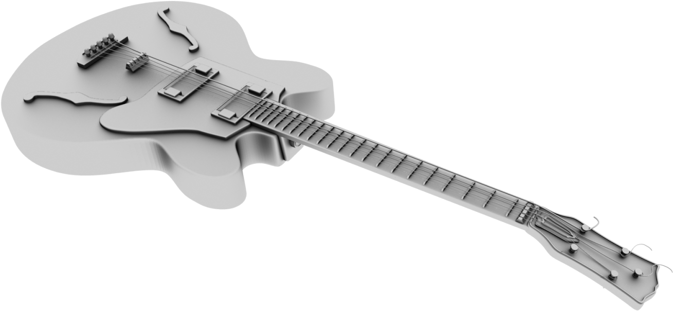 Monochrome Electric Guitar PNG