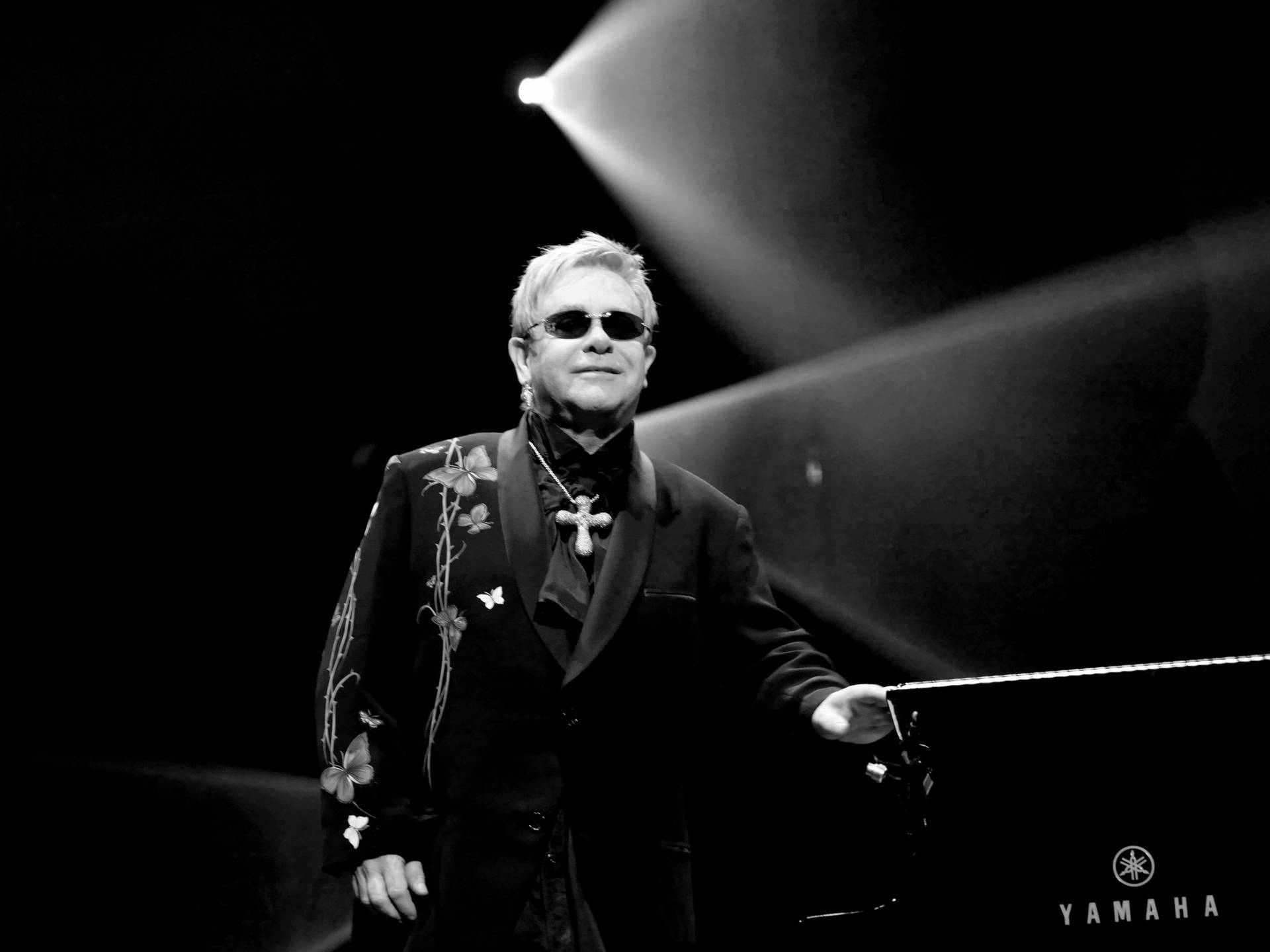 Monochrome Elton John Glam Concert Background