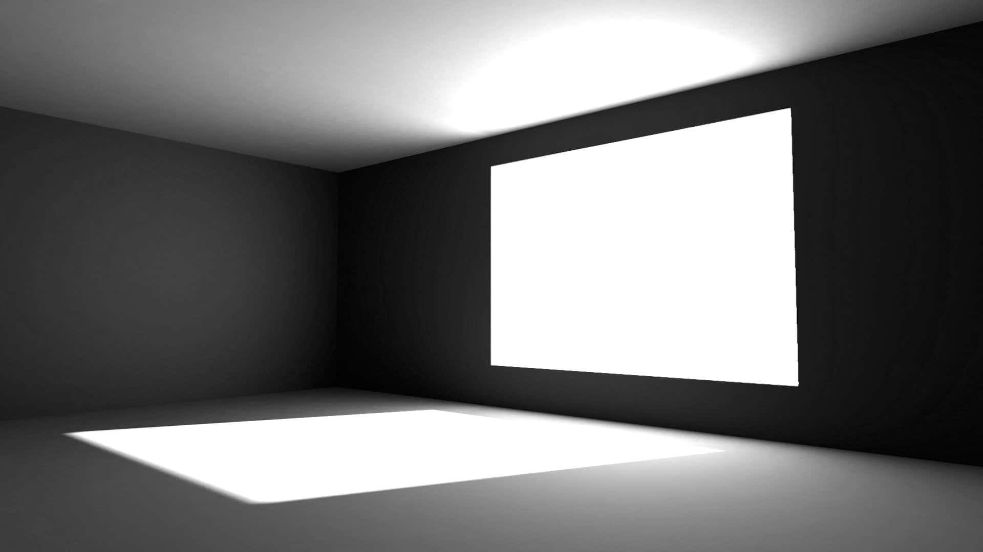 Monochrome Empty Room With Square Window Wallpaper