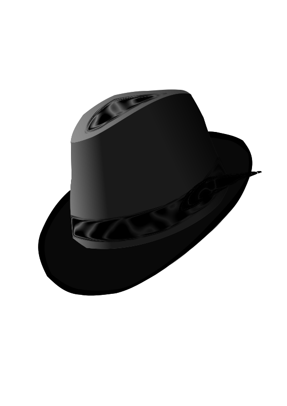 Monochrome Fedora Hat PNG