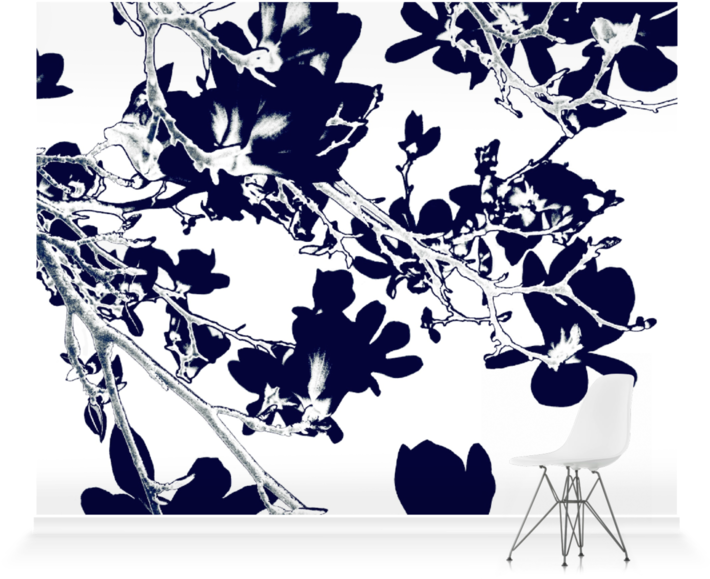 Monochrome Floral Wall Art PNG