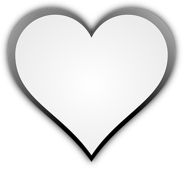Monochrome Gradient Heart PNG