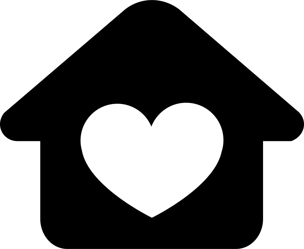 Monochrome Heart Home Icon PNG