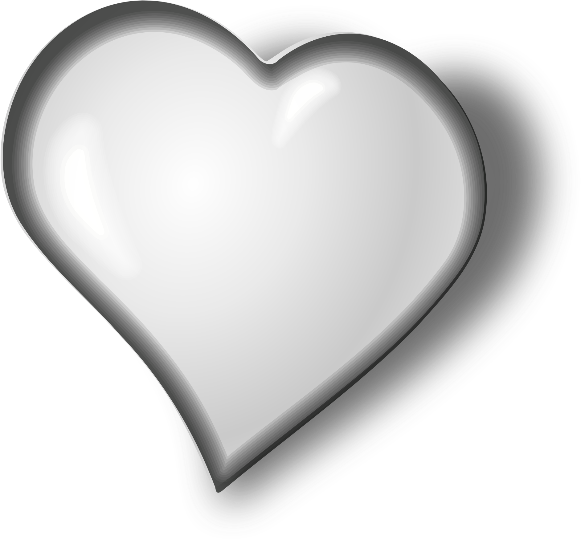 Monochrome Heart Icon PNG