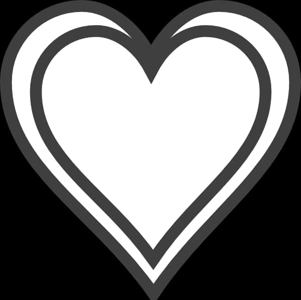 Monochrome Heart Outline PNG